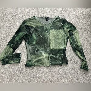Green mesh Top